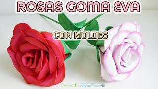 Cómo Hacer ROSAS de Goma eva o Foamy CON MOLDES [upl. by Aihsikal]