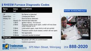 Rheem Furnace Fault Codes [upl. by Coe924]