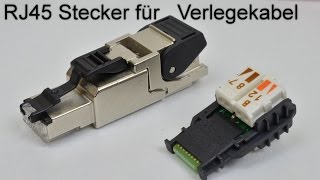 RJ45 Stecker auf Verlegekabel crimpen  aufbringen RJ45 Netzwerkstecker aufbringen [upl. by Llehsam400]