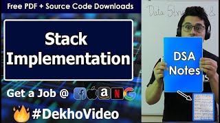 Implementing Stack Using Array in Data Structures [upl. by Nosredna80]