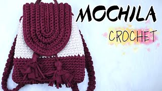 BOLSO CROCHET MOCHILA TRAPILLO 🔴 [upl. by Emia]