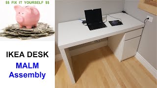 IKEA quotMALMquot Desk Assembly [upl. by Shaffer30]