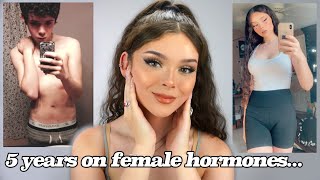 Transgender HRT Update  Male to Female Hormone Replacement Therapy including body clips [upl. by Gurney]