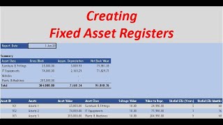 Creating Fixed Assets Registers [upl. by Laekim]