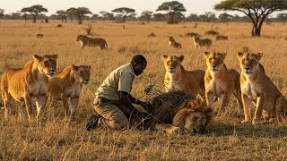 He Freed a Lion from Barbed Wire What the Lions Do Next Will Leave You Speechless [upl. by Atimed]