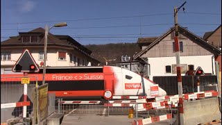 Bahnübergang Liestal mit fast alle SBB züge TGV ICE BLS  Spoorwegovergangen in Zwitserland [upl. by Turnheim]