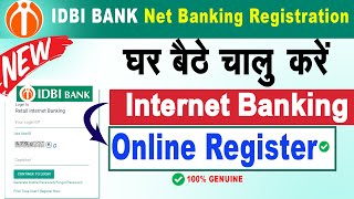 Idbi Internet Banking New Registration  IDBI BANK  Net Banking Activation [upl. by Holey]