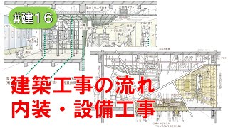 建築工事の流れ（内装、設備）建16 [upl. by Yrrad]