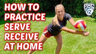 At Home Serve Receive Volleyball Drill  USC Libero Victoria Garrick [upl. by Chon]