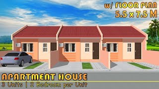 41 SQM  SMALL APARTMENT DESIGN  3 UNITS  2 BEDROOM per UNIT [upl. by Mccowyn]