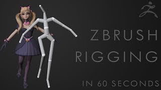 How to RIG in Zbrush  60 Second Tutorial [upl. by Bela]