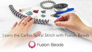 Learn the Cellini Spiral Stitch  Fusion Beads [upl. by Crispa283]