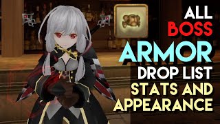 Toram Online All Boss Armor Drop List  Stats and Appearance  chae [upl. by Adnilim]