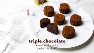 Triple Chocolate Snowskin Mooncakes Recipe Video  Bakestarters [upl. by Assirrem]