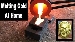 Melting Gold  Smelting Gold At Home [upl. by Lough477]