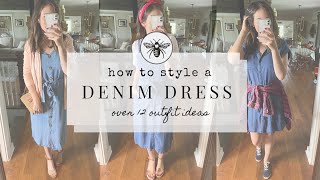 How To Style A Denim Dress  12 Outfit Ideas  Country Styling [upl. by Iblehs]