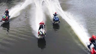 Watercross Races amp Snowmobile Jumping Fremont New Hampshire [upl. by Torruella]