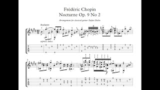 Frederic Chopin Nocturne Op 9 No 2 Arr for Guitar [upl. by Brunk892]