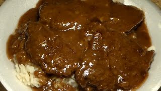 Smothered Steak With Onions amp Dark Gravy Recipe [upl. by Annairol794]