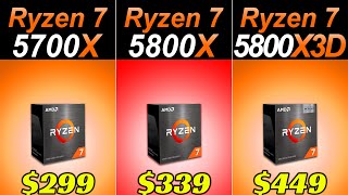 R7 5700X vs R7 5800X vsR7 5800X3D  How Much Performance Difference [upl. by Oludoet]