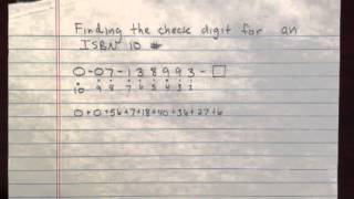 ISBN number check digit  2 [upl. by Menides]