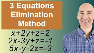 Solving Systems of 3 Equations Elimination [upl. by Canotas]