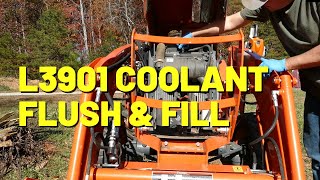 202 Kubota L3901 Coolant Flush and Fill [upl. by Notsnarc]