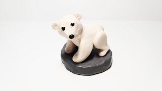 How to make Polar Bear of modelling clay or fondant [upl. by Wheeler]