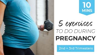 The 5 Best Pregnancy Exercises For Every Trimester  Pregnancy Workout 2nd Trimester  3rd Trimester [upl. by Brigg724]