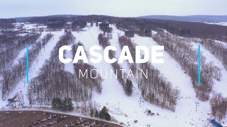 Cascade Mountain Skiing Portage Wisconsin  4K drone video [upl. by Sitelc]