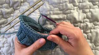 Sock Knitting Picking Up Gusset Stitches [upl. by Shelby]