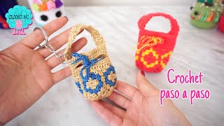 Mini mochila bolso a crochet [upl. by Riggins]