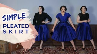 How to Make a Simple Pleated Skirt  Retro Sewing Project [upl. by Aytnahs471]