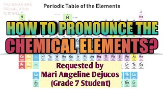 HOW TO PRONOUNCE THE 118 ELEMENTS IN PERIODIC TABLE  Teacher Maureen [upl. by Peursem]