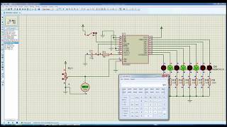 Convertidor de Analógico a Digital ADC0804 simulado en Proteus [upl. by Chuipek]