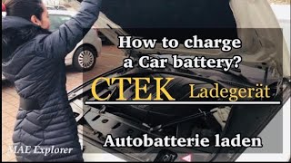 How to charge a Car‘s Battery  CTEK Autobatterie Ladegerät  Einfach und Schnellladen Batterieladen [upl. by Adamsen]