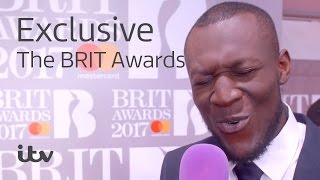 The BRIT Awards 2017  Stormzy Interview  ITV [upl. by Anelim222]