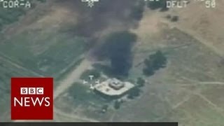 Iraqs air force bombs ISIS targets  BBC News [upl. by Eixid]