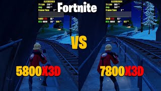 5800X3D VS 7800X3D  Fortnite Performance Mode  Chapter 5 [upl. by Llekcm782]