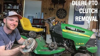 John Deere PTO Clutch Removal and Replacement Video LA145 3 MINUTES [upl. by Tonya951]