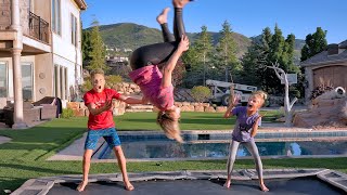 Teaching our mom to do a Back Flip She Can’t say NO [upl. by Aisital]