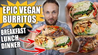 3 HIGH PROTEIN VEGAN BURRITOS  EASY RECIPES 🌱🌯🔥 [upl. by Schram]