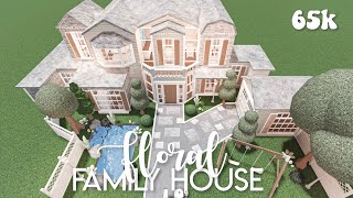 Floral aesthetic family house  Bloxburg speedbuild [upl. by Gildea]