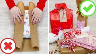 5 Idee per impacchettare i regali  2 trucchi 🎁 5 gift wrapping ideas  2 life changing hacks [upl. by Duck768]