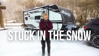 WINTER CAMPING IN A SNOWSTORM The Realities of RV Life  Rookies On The Road Ep 3 [upl. by Saihtam]