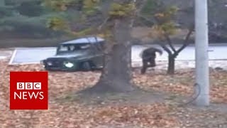 North Korea defection Footage of moment soldier flees  BBC News [upl. by Araldo]