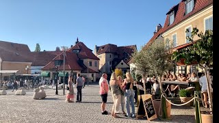 Sweden Walks Visby Enchanting medieval town with summer evening street life [upl. by Caraviello104]