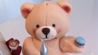 how to make a 3D fondant teddy bear cake decorating tutorial how to cook that ann reardon [upl. by Dlorej]