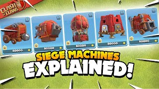 All 5 Siege Machines Explained  Basic to Advanced Guide Clash of Clans [upl. by Rhines205]