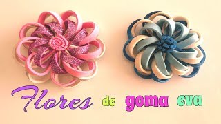 Cómo hacer FLORES con TIRAS de GOMA EVAFOAMY [upl. by Preiser]